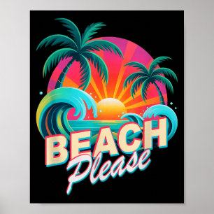 Vintage beach trip vacation surf what's up beaches poster