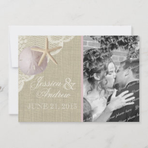 Vintage Beach Wedding Announcement