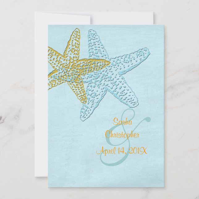 Vintage Beach Wedding Invitations (Front)