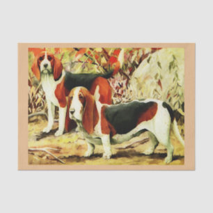 Vintage Beagle and basset Tissue Paper