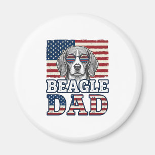 Vintage Beagle Dad Patriotic Dog Shirt Design_1 Magnet