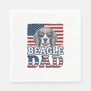 Vintage Beagle Dad Patriotic Dog Shirt Design_1 Napkin