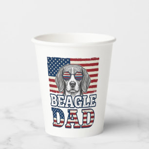 Vintage Beagle Dad Patriotic Dog Shirt Design_1 Paper Cups