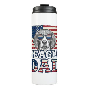 Vintage Beagle Dad Patriotic Dog Shirt Design_1 Thermal Tumbler
