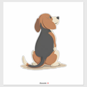 Vintage Beagle Dog Back View Illustration Pet Love