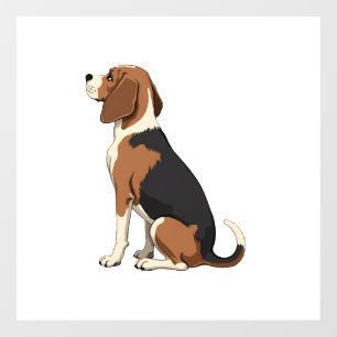Vintage Beagle Dog Back View Illustration Pet Love