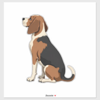 Vintage Beagle Dog Back View Illustration Pet Love