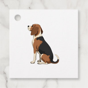 Vintage Beagle Dog Back View Illustration Pet Love Favour Tags