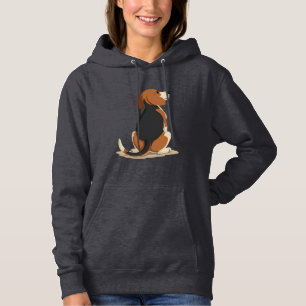 Vintage Beagle Dog Back View Illustration Pet Love Hoodie