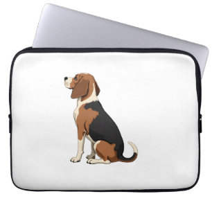 Vintage Beagle Dog Back View Illustration Pet Love Laptop Sleeve