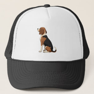 Vintage Beagle Dog Back View Illustration Pet Love Trucker Hat