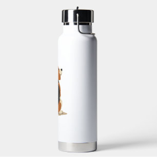 Vintage Beagle Dog Back View Illustration Pet Love Water Bottle