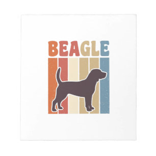 Vintage Beagle Dog Retro Stripe Vector Design_1 Notepad