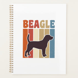 Vintage Beagle Dog Retro Stripe Vector Design_1 Planner