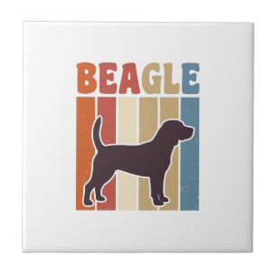 Vintage Beagle Dog Retro Stripe Vector Design_1 Tile
