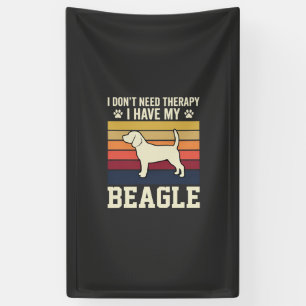 Vintage Beagle Dog Therapy Retro Banner