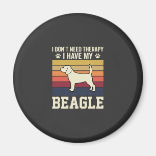 Vintage Beagle Dog Therapy Retro Magnet