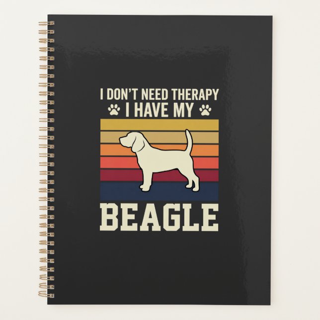Vintage Beagle Dog Therapy Retro Planner (Front)