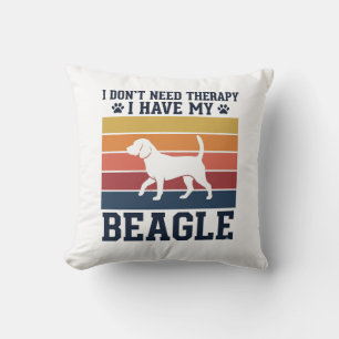 Vintage Beagle Dog Therapy Shirt Design_1 Cushion