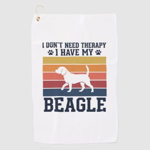 Vintage Beagle Dog Therapy Shirt Design_1 Golf Towel