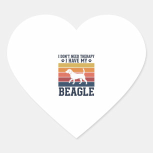 Vintage Beagle Dog Therapy Shirt Design_1 Heart Sticker