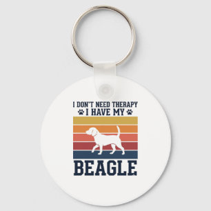 Vintage Beagle Dog Therapy Shirt Design_1 Key Ring
