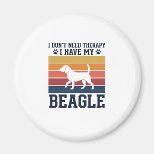 Vintage Beagle Dog Therapy Shirt Design_1 Magnet