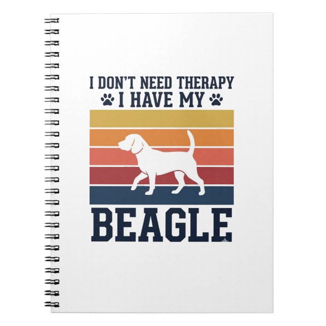 Vintage Beagle Dog Therapy Shirt Design_1 Notebook (Front)
