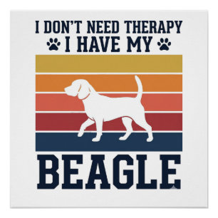 Vintage Beagle Dog Therapy Shirt Design_1 Poster