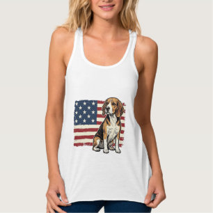 Vintage Beagle Patriotic Flag Dog Shirt Design_1
