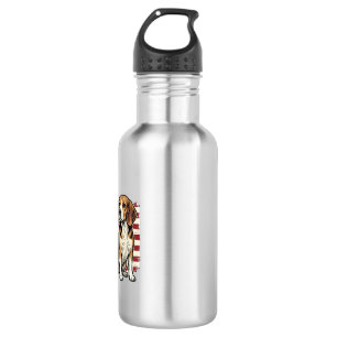 Vintage Beagle Patriotic Flag Dog Shirt Design_1 532 Ml Water Bottle