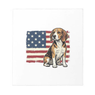 Vintage Beagle Patriotic Flag Dog Shirt Design_1 Notepad