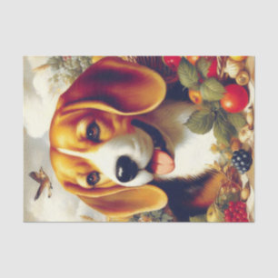 Vintage Beagle Puppy Painting Tissue Paper