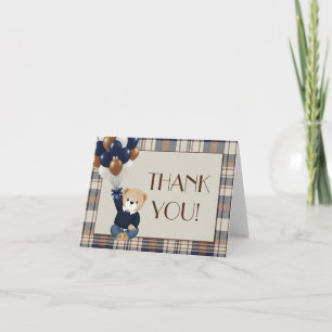 Vintage Bear Baby Shower  Thank You Card