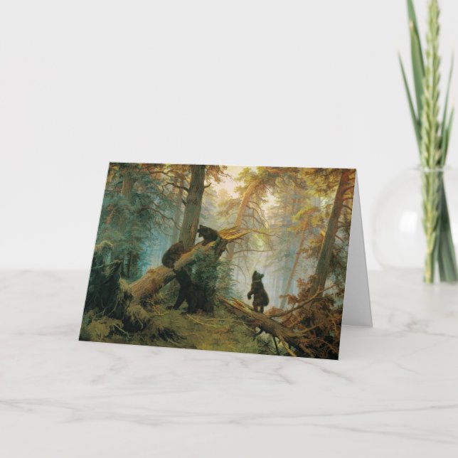 Vintage Bear Cubs by Ivan Shishkin 1889 Card (Front)