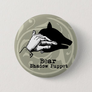 Vintage Bear Puppet Artwork Illustration 6 Cm Round Badge