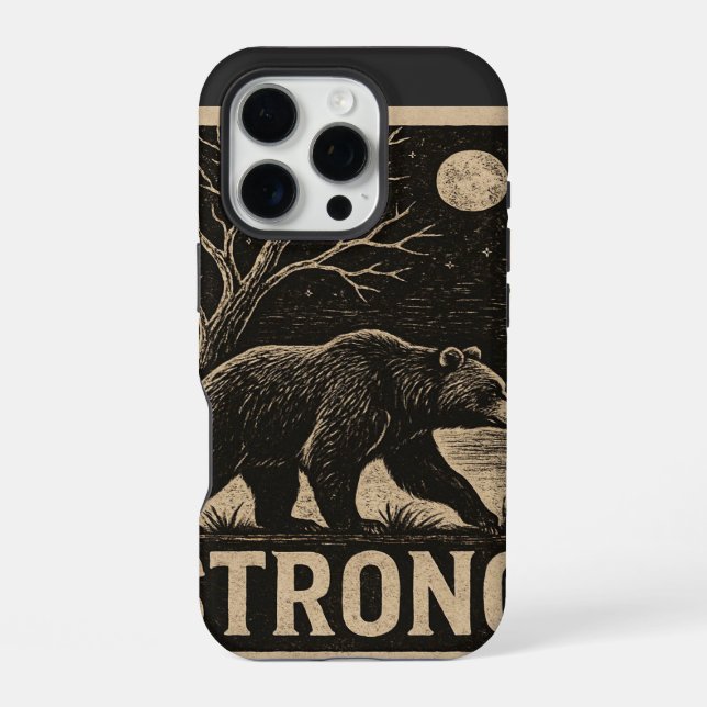 Vintage Bear Strength iPhone Case (Back)