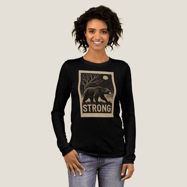 Vintage Bear Strength Tri-Blend Shirt (Full Front)