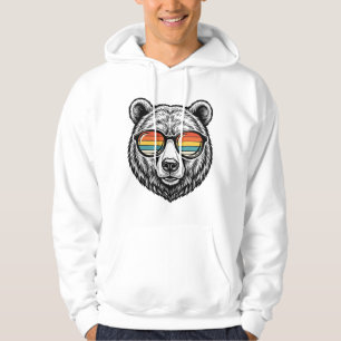Vintage Bear Sunglasses Vector Graphic Design_1 Hoodie