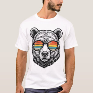 Vintage Bear Sunglasses Vector Graphic Design_1 T-Shirt