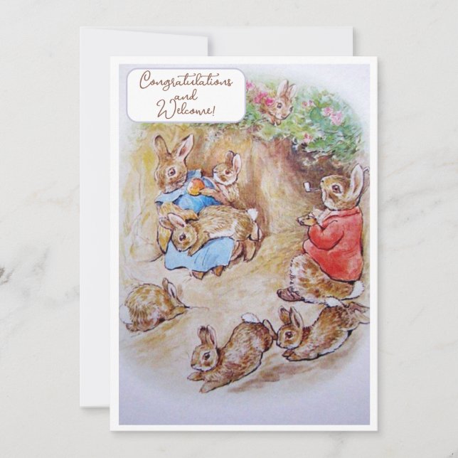 Vintage Beatrix Potter New Baby Congratulations  (Front)