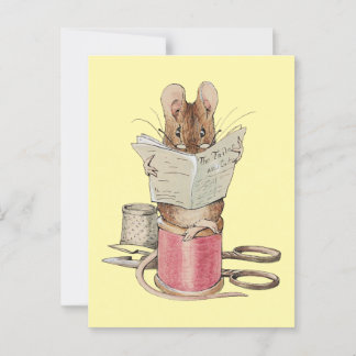 Vintage Beatrix Potter Tailor of Gloucester Mouse Postcard