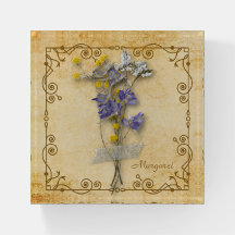 Vintage Beautiful Beige Dried Flowers with Name
