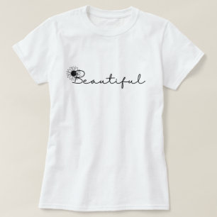 Vintage Beautiful Black Sunflower Flower Floral T-Shirt
