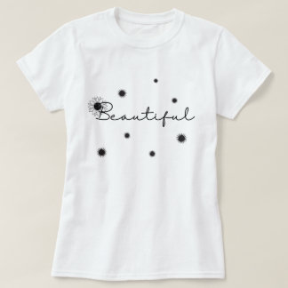 Vintage Beautiful Black Sunflower Flower Floral T-Shirt