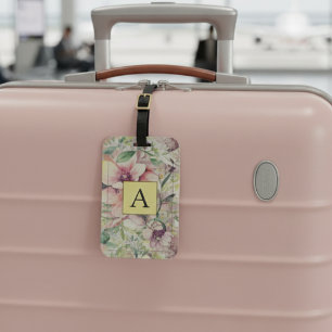 Vintage Beautiful Blush Florals Luggage Tag