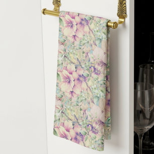 Vintage Beautiful Blush Florals Tea Towel