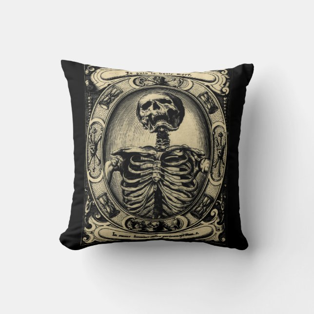 Vintage Beautiful Death Cushion (Front)