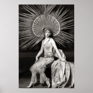 Vintage Beautiful Decorated Dancer Print