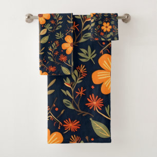 Vintage Beautiful Floral Modern Collection Bath Towel Set